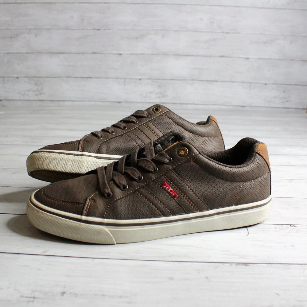 Levi Strauss Men's Casual Sneakers Shoe Size 8.5 Brown Faux Leather